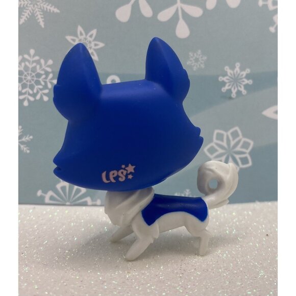Authentic Littlest Pet Shop # 2891 Cobalt Blue White Sonic Husky Aqua Eyes - Picture 3 of 3
